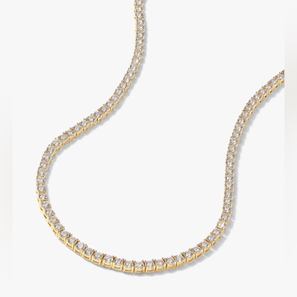 NEW Melinda Maria Grand Heiress Necklace 16” in Gold & White Diamondettes - Picture 2 of 6